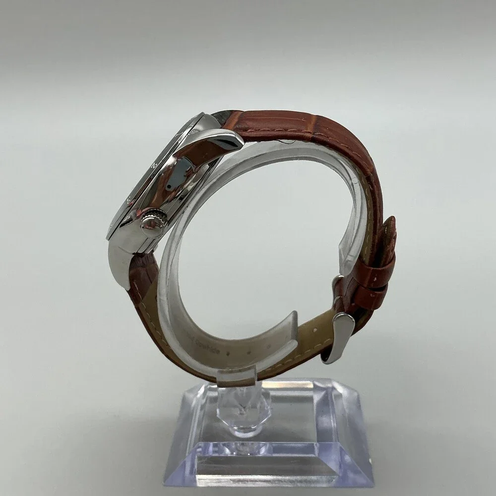 Honora Womens Watch 40mm Champagne Pearl Dial Brown Leather Issue w/ Crown